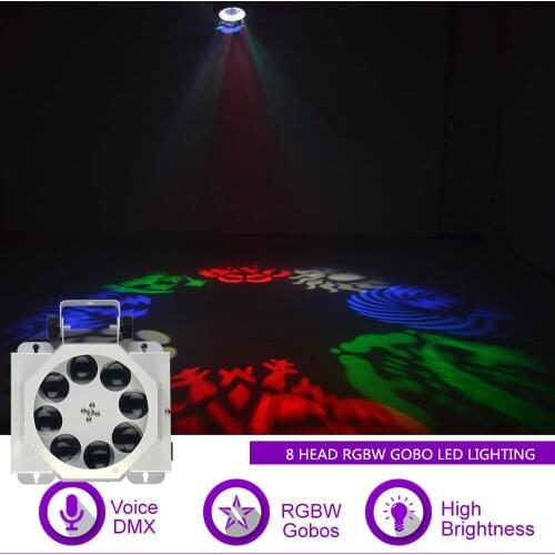 Sharelife 8 Lens RGBW Patterns LED Rotating DMX Sound for KTV Club Bar DJ Light Home Gig Party Show Stage Lighting Effect X-8EG