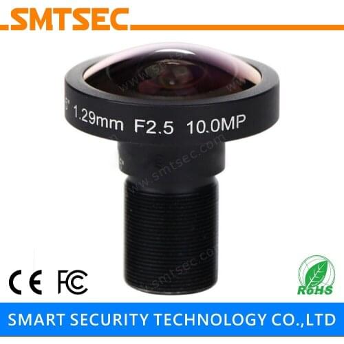 SMTSEC SL-RY129F25 1.29mm 1/2.5" F2.5 M12X0.5 HD 10MP 185 Degrees Wide Angle Fisheye Lens for Industrial CCTV Security Camera