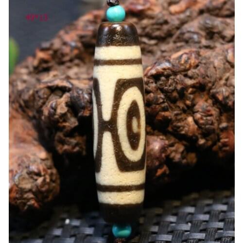 Magic Power Tibetan Old Agate W Patina Tiger Tooth 3 Buddha Eye dZi Bead Amulet LKbrother Talisman UPD210202A4
