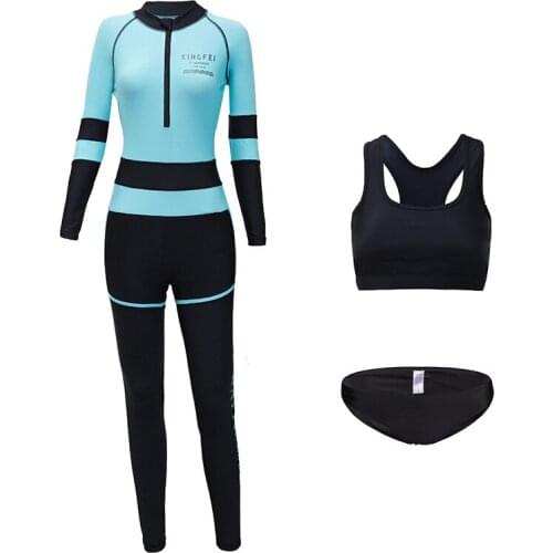 Womens UV Swim Shirt Shorts and Leggings Full set Long Sleeve Half Zip Front Rashguards Swimsuit Fitness Yoga Run Tracksuit