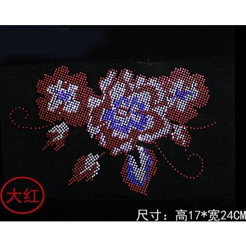 2pc/lot Sweater Big flower flatback hot fix rhinestone strass iron hot fix rhinestone transfer motifs iron on rhinestone motifs