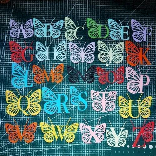 26 Big Butterfly Letters Metal Cutting Dies Stencils For Decoration DIY Scrapbooking 2021 New Christmas Dies
