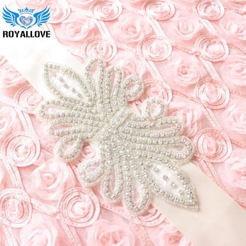 30piece)Handmade Beaded Hot Fix Sliver Crystal Bling Sew On Bridal Rhinestone Applique Motif Patch for Wedding Dresses DIY Belt