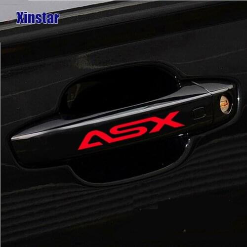 4pcs KK car door handle sticker car exterior decoration sticker For MITSUBISHI ASX Car Accessories
