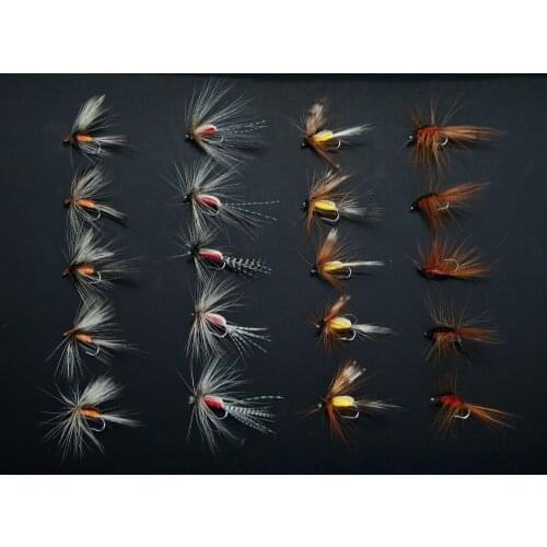 40Pcs Humpy Dry Flies Red/Yellow Nymphs Trout Fly Fishing Lures H014