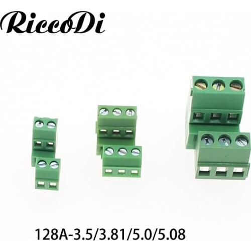 5Pcs Double Row PCB Screw Terminal Block 128A/B-3.5/3.81/5.0/5.08mm