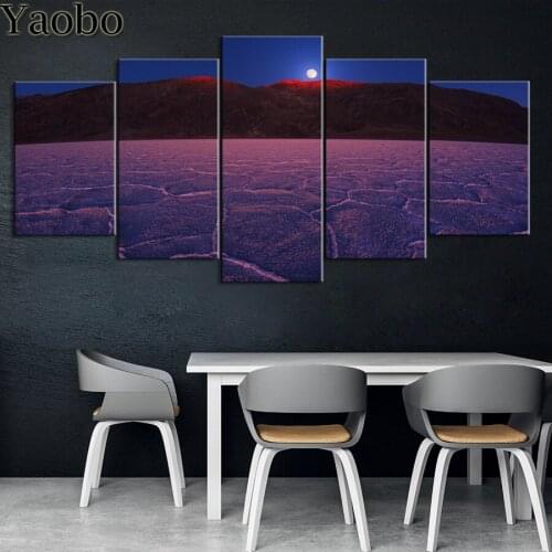 5 PCS Diy 5d diamond painting Purple lavender field landscape diamond embroidery Modular Pictures Office Decoration Home Art