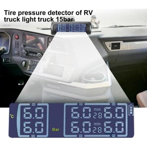50% Hot Sales Tyre Pressure Monitor Solar Power Large LCD Screen ABS 15 Bar Sensitive TPMS Tire Pressure Monitoring System Senso