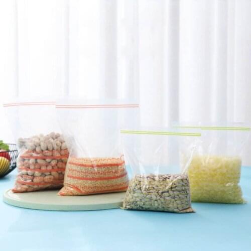 50Pcs Food Storage Bags Fruit Meat Ziplock Pouch Travel Snack Organizer Portable Refrigerator Fresh Bag Food Grade Plastic