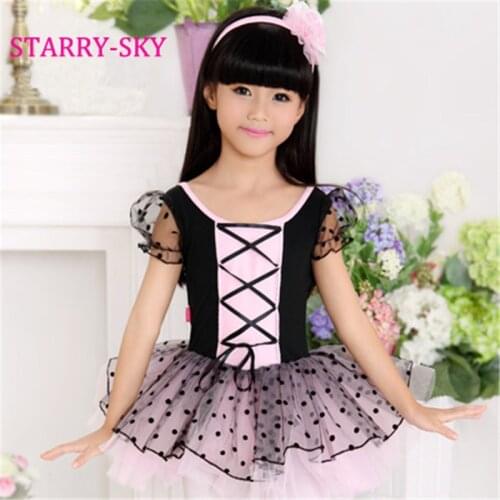 New Ballet Tutu Dancewear Girls Ballet Clothes Costumes Black + Pink Toddler Leotard Professional Tutus Ballerina Dress Kids