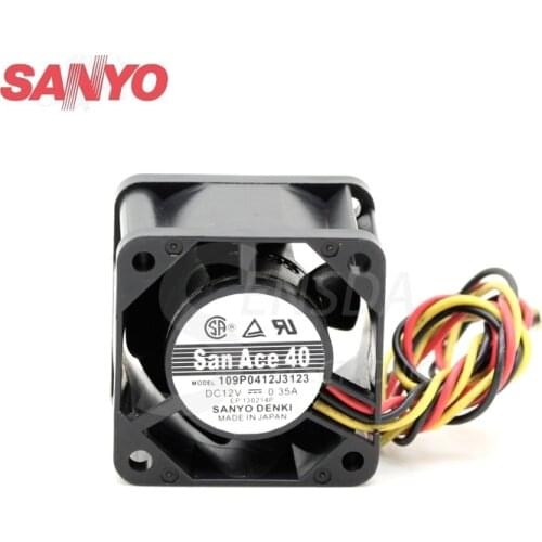 For Sanyo 109P0412J3123 4CM 40mm DC 12V 0.35A 4028 server inverter case axial cooling fans