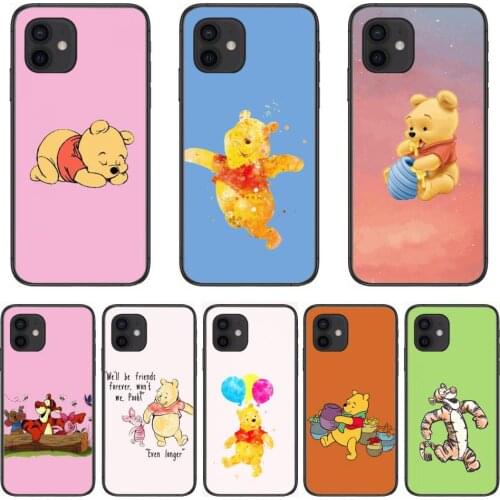 Disney Winnie Bear Style Phone Case cover For iphone 12 pro max 11 8 7 6 s XR PLUS X XS SE 2020 mini black cell shell