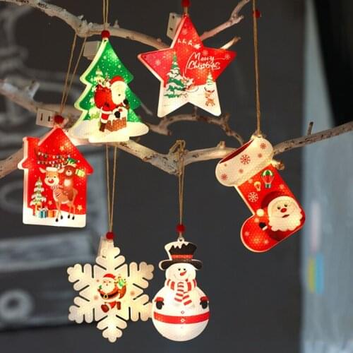 2021 New Christmas Decoration LED Lights Snowman Santa Claus Christmas Tree Hanging Lamp Home Party Decoration Prop Light