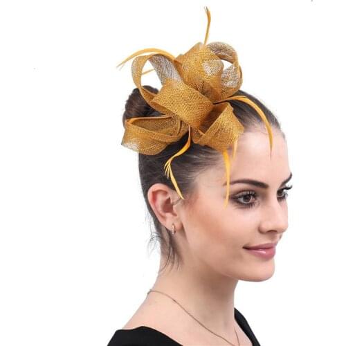 Hot Selling Flax Mesh Bridal Headdress Wedding Banquet Party Horse Racing Festival Ladies Small Hats Handmade Vintage Hairpin