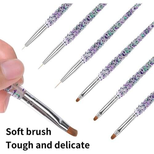 6 Pcs/Set Nail Art Line Painting Pen 3D Tips Acrylic UV Gel Sparkle Liner Nail Pen Design Manicure Tool Nail Art Liner Brush Set