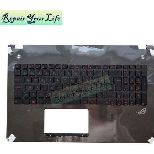 Laptop keyboard for Asus N56 N56DP N56J N56V N56X N56Z SP Spanish black kb red keys backlit palmrest TopCase 90NB06D6-R31SP0