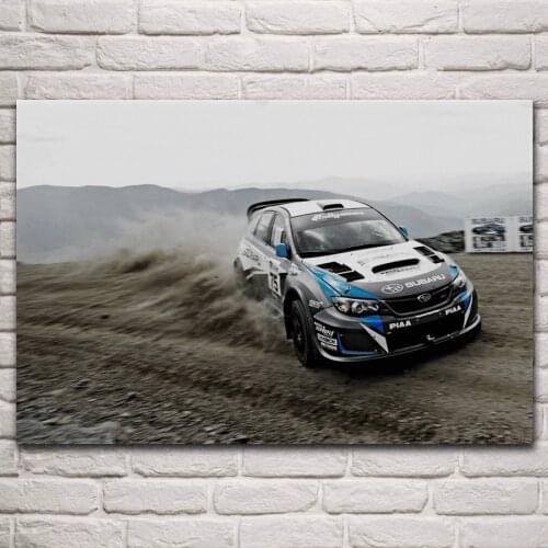Cool rally racing tuning sport car fanart fabric posters on the wall picture home art living room decoration KN825