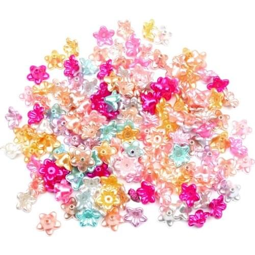 LF 200Pcs Morning Glory Pearl Decoration Craft Flatback Cabochon Embellishments For Scrapbooking Kawaii Cute Diy Accessories