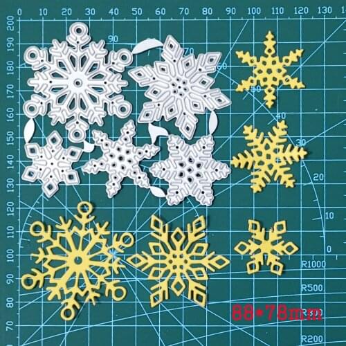 Metal Cutting Dies 5pcs Etched Snowflakes Crafts Die Stencil For DIY Scrapbooking Paper Cards Embossing Die mold template