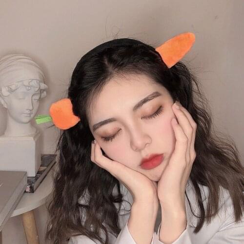 Cute Korean Funny Accessories Weeping Fish Ear Headband Carrot Wash Face Hair Bands Hair Set Decor for Hair Hair Accessory