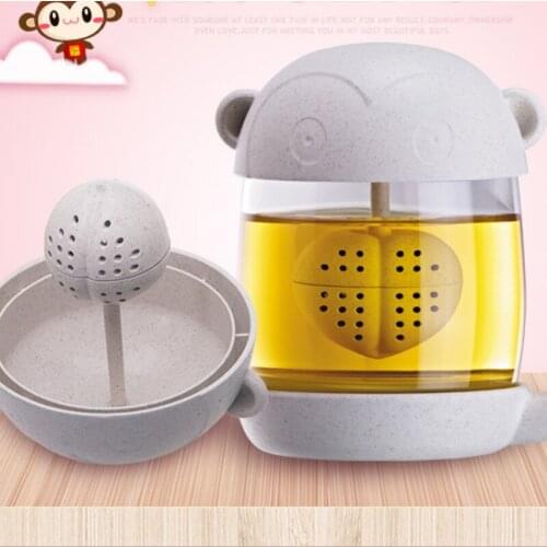 Cartoon Tea Cups Cat Shape Transparent Glass Water Bottle Portable Adult Children Insulation Cup with Lid Living Room Drinkware