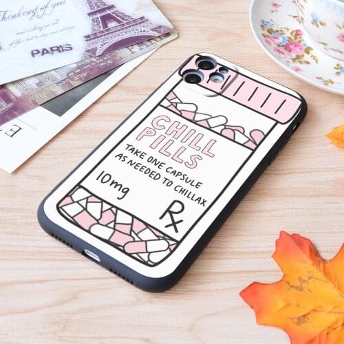 Take a Chill Pill Print Soft Silicone Matt Case For Apple iPhone Case