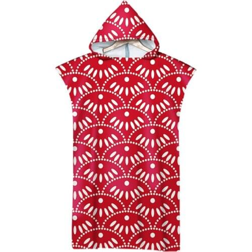 Pattern 3D Printed Beach Towel Adults Soft Hooded Bath Towels