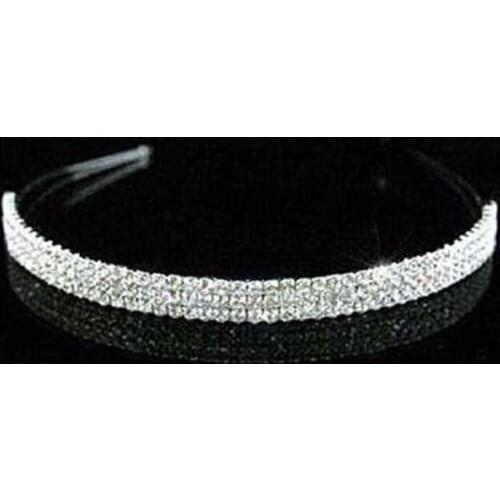 Bling 3Row Silver color Rhinestone Girls' Headband Princess headwear ornament jewelry accessories lady hairband
