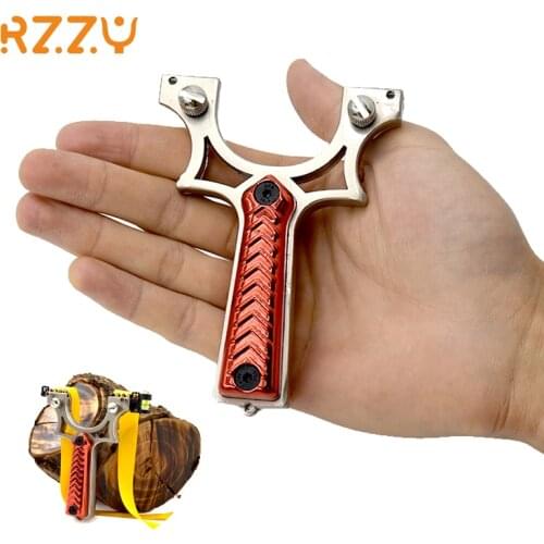 Professional Hunting Slingshot Outdoor Metal High Precision Shooting Catapult with Flat Rubber Band Sports Equipment Accessories