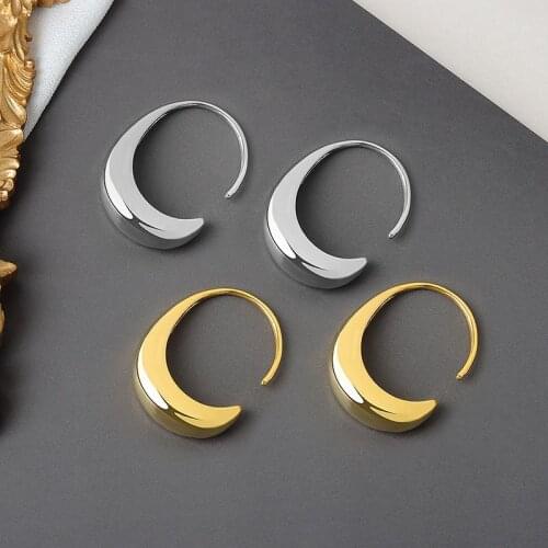 ORZTOON Simple Style Open Hoop Earrings For Women Gold Silver Color Exquisite Creative Earring High Quality Jewelry Hot