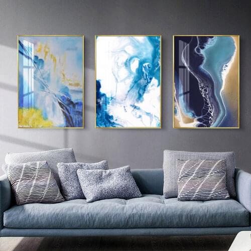 Nordic Canvas Painting Modern Abstract Luxury Ribbon Posters Prints Wall Pictures for Living Room Bedroom Decor Gold Art Poster
