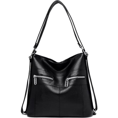 Female Bag Women Shoulder Bag Leather Handbags Multifunction Vintage Hobo Crossbody Bags Top-handle Bags Tote Bags for Women