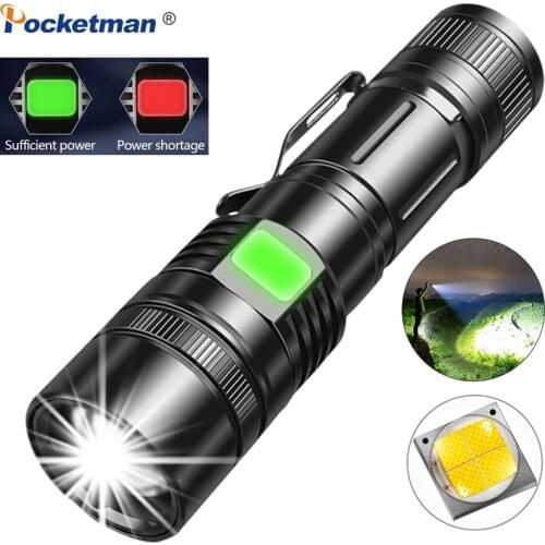 Ultra Powerful 8000Lums Tactical LED Flashlight USB Rechargeable Super Bright XHP70 Best Camping, fishing Light 18650 Zoom Torch
