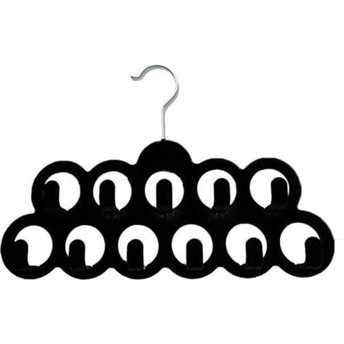 Flocking hanger Flocking leather tie hanger Multifunctional retractable seamless non-slip hanger Space saving household items