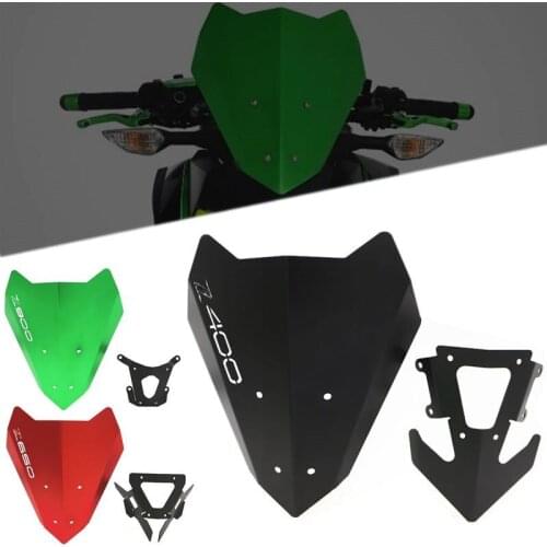 For Kawasaki Z900 Z650 Z400 Z 900 650 400 Motorcycle CNC Aluminum Windshield Motorbike Wind Deflector Windscreen Accessories