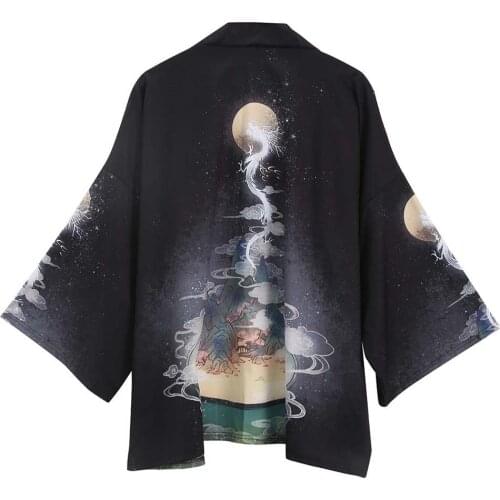 Japanese Kimono Asian Yukata Men Harajuku Tops Japanese Traditional Orient Ethnic Cardigan Kimonos Unisex Thin Loose Blouses