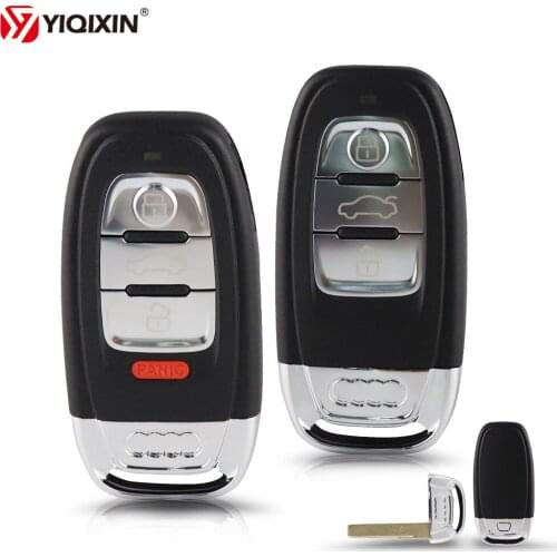 YIQIXIN 3/4 Button Smart Remote Key Shell Case Fob Replacement For Audi A3 A4L A6L Q5 A5 A6 A8 Quattro Q5 Q7 With HU66 Blade