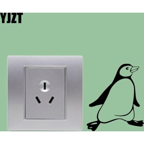 YJZT Lovely Pattern Wall Switch Stickers Vinyl Decal Penguin Arctic Animal Antarctica 17SS0122