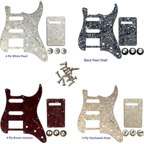 Guitar Parts - For USA/Mexico Fd Strat 72' 11 Screw Hole Standard Humbcker Hss PAF Guitar Pickguard & Back Plate & Control Knob