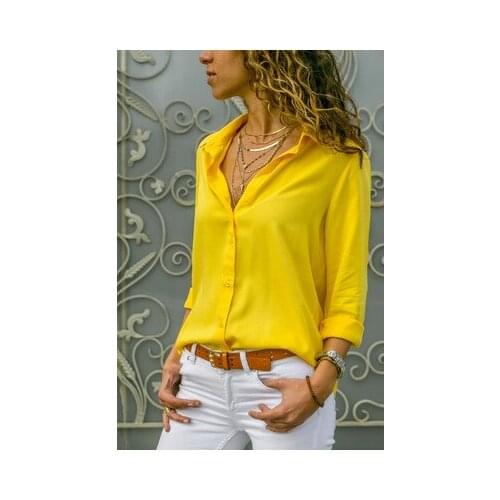 2019 Spring Summer Women Tops Blouses Long Sleeve V Neck Button Casual Chiffon Blouse Fashion Woman Blouses 2019 Plus Size 5xl