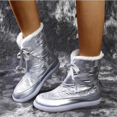 New womens size 43 boots fashion non-slip, lightweight and comfortable, flat bottom plus velvet thickening leisure women boots