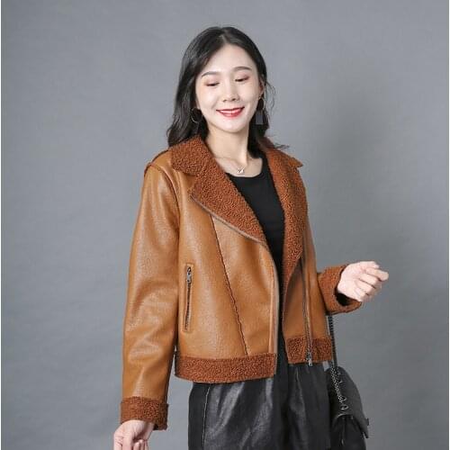 Winter Jacket Women Womens Leather Jacket Womens Jacket Womens Coat Leather Jacket Womens Moto Biker Zipper Jacket 2021 New