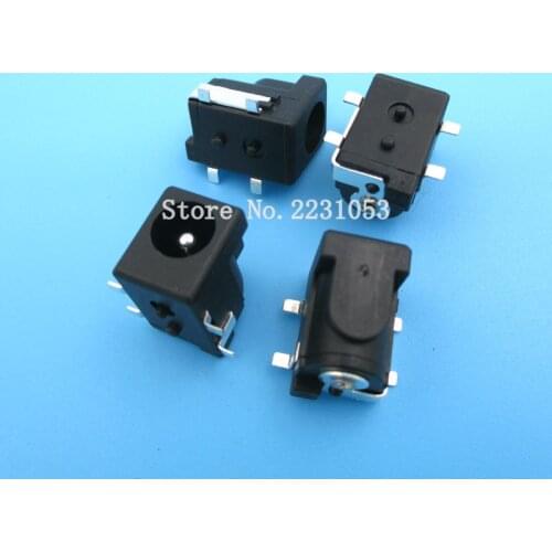 10PCS/LOT SMD DC-005 DC Power Jack Socket Connector DC005 5.5*2.1mm 2.1 socket Round the needle black color