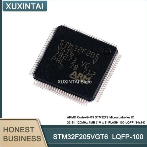 10Pcs/Lot STM32F205VGT6 STM32F205 ARM® Cortex®-M3 STM32F2 Microcontroller IC 32-Bit 120MHz 1MB (1M x 8) FLASH 100-LQFP (14x14)