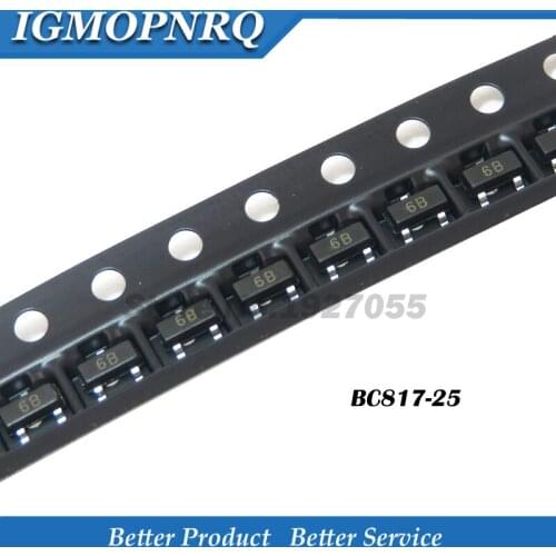 100PCS BC817-25 SOT-23 BC817 SOT 6B 817-25 SMD new