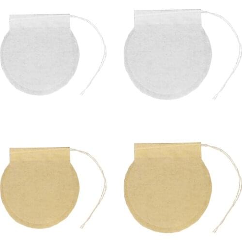 300 Pcs Round Shape Tea Filter Bags Disposable Empty Drawstring Teabags Infuser Loose Leaf Spice Strainer Home Office Tool