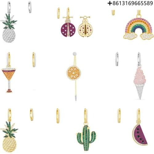 925 Sterling Silver Original 1:1 High Quality Summer Collection Earrings Gift For Women Female Jewelry Engraved Logo