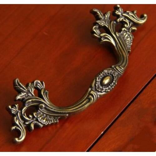 96mm 64mm europen vintage furniture handles bronze drawer cabinet pull knob antique brass dresser cupboard door handle pull 2.5"
