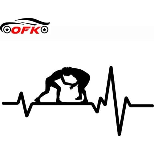 Car Stickers Decor Motorcycle Decals Wrestling Greco Roman Grappling Heartbeat Decorative Accessories Creative PVC,16cm*7cm