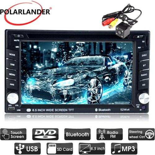Autoradio 7" free shipping 2 Din Stereo USB/SD/AUX Bluetooth Touch Screen DVD/CD Player radio cassette player Remote control